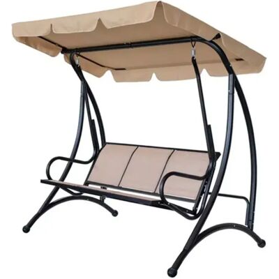 EUROGARDEN Dondolo Da Giardino 3 Posti "hawaii" Beige 195x115x172 Cm EUROGARDEN Dondolo Da Giardino 3 Posti "hawaii" Beige 195x115x172 Cm