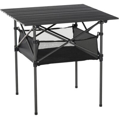 EASY COMFORT - Easycomfort Tavolo Da Campeggio Picnic Pieghevole, Salvaspazio E Arrotolabile Con Borsa Da Viaggio, Nero 70x70x69cm EASY COMFORT - Easycomfort Tavolo Da Campeggio Picnic Pieghevole, Salvaspazio E Arrotolabile Con Borsa Da Viaggio, Nero 70x70x69cm