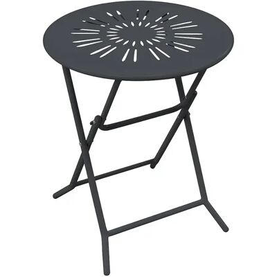 Unique Tavolo Da Giardino Pieghevole D.60 Cm In Metallo Effetto Ferro Battuto Antracite - Guermantes Di Mylia Unique Tavolo Da Giardino Pieghevole D.60 Cm In Metallo Effetto Ferro Battuto Antracite - Guermantes Di Mylia