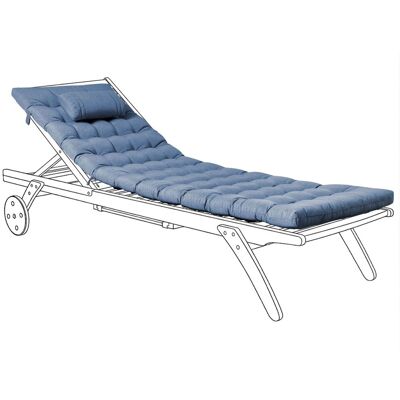 BELIANI Cuscino Per Lettino Con Poggiatesta, Resistente Ai Raggi Uv E Idrorepellente, Blu, Cesana BELIANI Cuscino Per Lettino Con Poggiatesta, Resistente Ai Raggi Uv E Idrorepellente, Blu, Cesana
