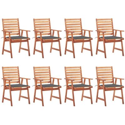 VIDAXL - Sedie Da Pranzo Da Esterni Con Cuscini 8 Pz Massello Di Acacia VIDAXL - Sedie Da Pranzo Da Esterni Con Cuscini 8 Pz Massello Di Acacia