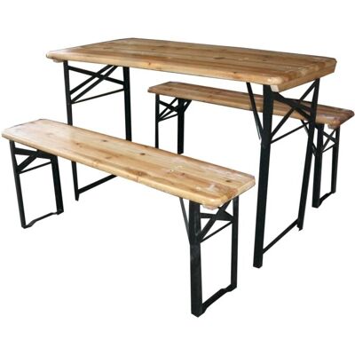 EUROGARDEN - Set Birreria Da Giardino Pieghevole In Legno 200x70 Cm EUROGARDEN - Set Birreria Da Giardino Pieghevole In Legno 200x70 Cm