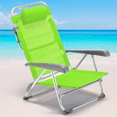 BAKAJI Spiaggina Sedia Prendisole Pieghevole Mare Spiaggia Sdraio Reclinabile Verde BAKAJI Spiaggina Sedia Prendisole Pieghevole Mare Spiaggia Sdraio Reclinabile Verde