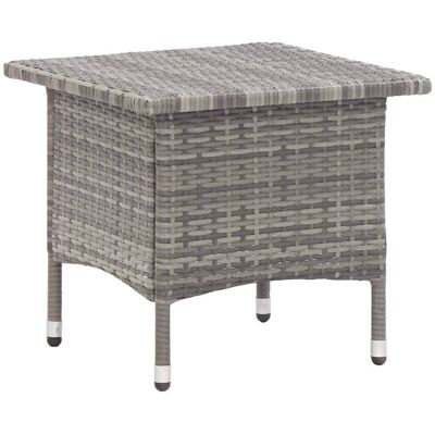 VIDAXL Tavolino Da Tè Grigio 50x50x47 Cm In Polyrattan VIDAXL Tavolino Da Tè Grigio 50x50x47 Cm In Polyrattan
