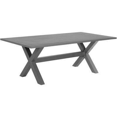 Beliani Tavolo da Giardino in Alluminio Grigio - Rettangolare - 200x105cm Beliani Tavolo da Giardino in Alluminio Grigio - Rettangolare - 200x105cm