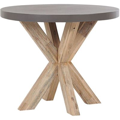 BELIANI - Tavolo Da Pranzo Da Giardino Con Piano In Cemento In Legno Di Acacia Ø 90 Cm Olbia BELIANI - Tavolo Da Pranzo Da Giardino Con Piano In Cemento In Legno Di Acacia Ø 90 Cm Olbia
