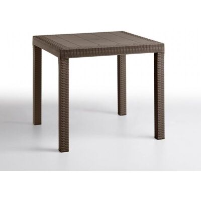 BICA - Tavolo Quadrato 80x80cm Per Interno Ed Esterno In Polipropilene Dallas Moka BICA - Tavolo Quadrato 80x80cm Per Interno Ed Esterno In Polipropilene Dallas Moka