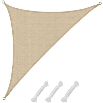 Amanka - Tenda Da Sole Uv 3,6x3,6x5,1 Triangolo Hdpe Telo Di Protezione Solare Beige Amanka - Tenda Da Sole Uv 3,6x3,6x5,1 Triangolo Hdpe Telo Di Protezione Solare Beige