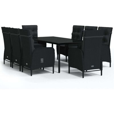 Set da pranzo da giardino Maisonchic - Acciaio, Rattan, Vetro - 9 Pezzi Set da pranzo da giardino Maisonchic - Acciaio, Rattan, Vetro - 9 Pezzi