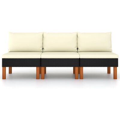 Set di Divani da Giardino Maisonchic Eucalipto e Rattan Sintetico - 3 pz Set di Divani da Giardino Maisonchic Eucalipto e Rattan Sintetico - 3 pz