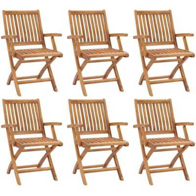 Sedie da giardino in teck Maisonchic - Set di 6 Sedie da giardino in teck Maisonchic - Set di 6