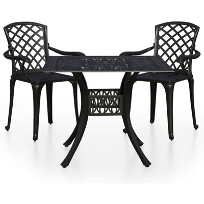Set Bistrot in alluminio pressofuso vidaXL - Nero Set Bistrot in alluminio pressofuso vidaXL - Nero
