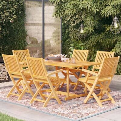 VIDAXL - Set Da Pranzo Da Giardino 7 Pz In Legno Massello Di Teak VIDAXL - Set Da Pranzo Da Giardino 7 Pz In Legno Massello Di Teak