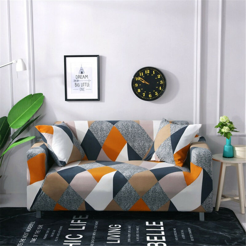 DRILLPRO Copridivano elastico per divano a 2 posti da 145-185 cm Copridivano elasticizzato per poltrona (arancione, copridivano a 2 posti tipo 13)