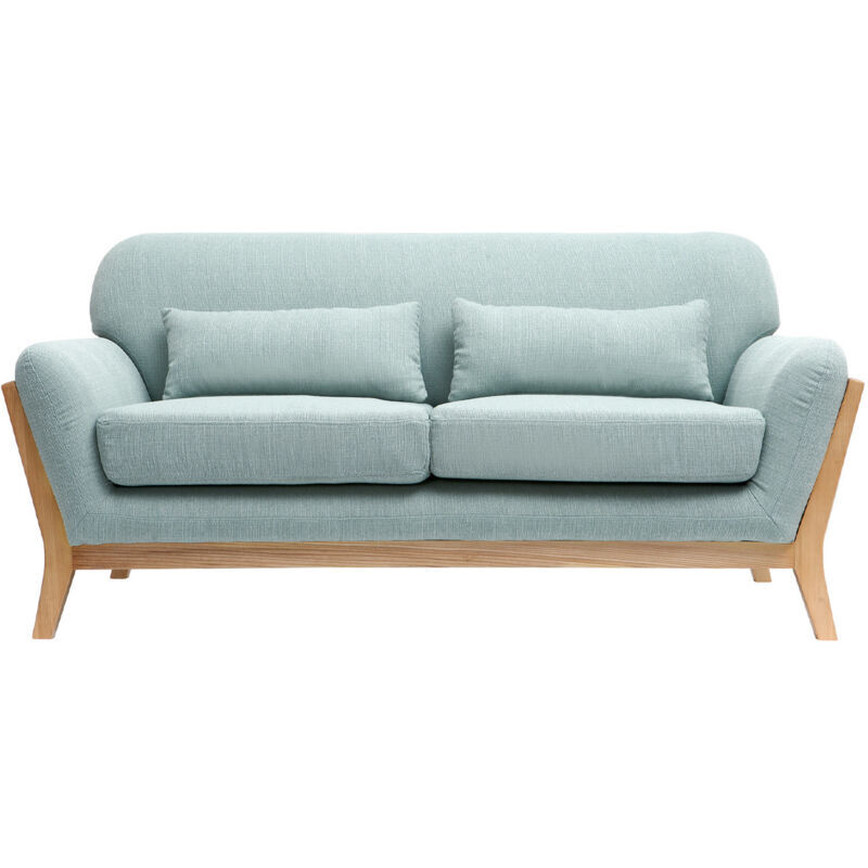 MILIBOO Divano scandinavo a 2 posti Blu laguna piedi in legno yoko - Verde laguna