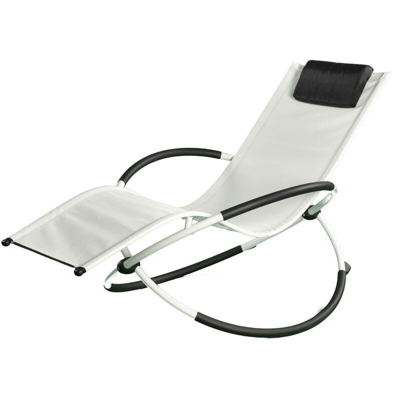 BFT Poltrona a dondolo oscillante sedia relax per casa e giardino con poggiatesta