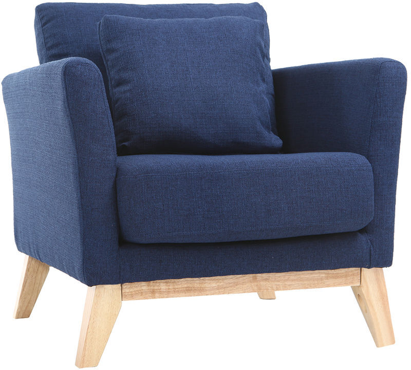 MILIBOO Poltrona scandinava blu scuro piedi in legno chiaro oslo - blu marino