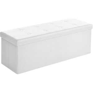 SONGMICS Cassapanca Contenitore 120l, Pouf Contenitore, Panca Poggiapiedi Pieghevole, Capacità Di Carico Di 300 Kg, Seduta Imbottita, Bianco Lsf702. SONGMICS Cassapanca Contenitore 120l, Pouf Contenitore, Panca Poggiapiedi Pieghevole, Capacità Di Carico Di 300 Kg, Seduta Imbottita, Bianco Lsf702.
