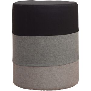 MOBILI REBECCA Rebecca Mobili Pouf Sgabello Rotondo Poggiapiedi Tessuto Grigio Bianco 45x35x35 MOBILI REBECCA Rebecca Mobili Pouf Sgabello Rotondo Poggiapiedi Tessuto Grigio Bianco 45x35x35