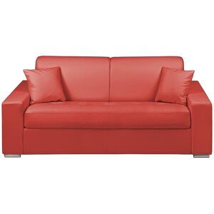 Unique - Divano Letto 3 Posti A Ribalta Letto Con Doghe Larghe 140 Cm Materasso 18 Cm Similpelle Rosso - Emir Unique - Divano Letto 3 Posti A Ribalta Letto Con Doghe Larghe 140 Cm Materasso 18 Cm Similpelle Rosso - Emir