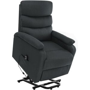 VIDAXL Poltrona Alzapersona Massaggiante In Tessuto Grigio Scuro VIDAXL Poltrona Alzapersona Massaggiante In Tessuto Grigio Scuro