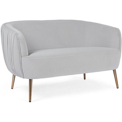 BIZZOTTO - Divano In Velluto 2 Posti 'linsay' Con Piedi Ottone 129 Cm -grigio BIZZOTTO - Divano In Velluto 2 Posti 'linsay' Con Piedi Ottone 129 Cm -grigio