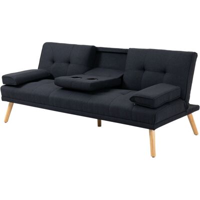 HOMCOM Divano Letto 3 Posti Effetto Lino Grigio - Divano Letto HOMCOM Divano Letto 3 Posti Effetto Lino Grigio - Divano Letto