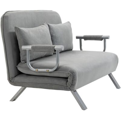 HOMCOM Divano Letto Singolo - Schienale Regolabile in 5 Posizioni - 2 Posti, 105x80x78cm HOMCOM Divano Letto Singolo - Schienale Regolabile in 5 Posizioni - 2 Posti, 105x80x78cm