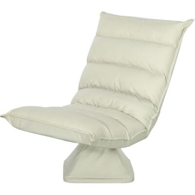 Poltrona girevole beige HOMCOM con schienale reclinabile Poltrona girevole beige HOMCOM con schienale reclinabile