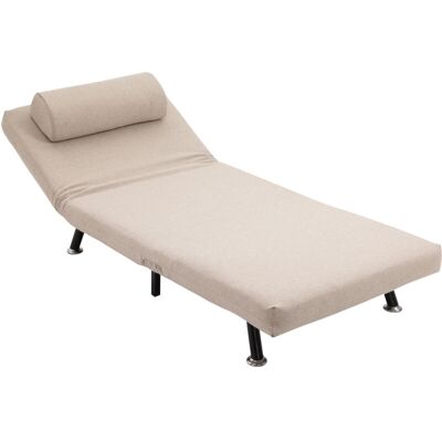 HOMCOM - Poltrona Letto Singolo Con Cuscino E Schienale Regolabile 90-180° Beige HOMCOM - Poltrona Letto Singolo Con Cuscino E Schienale Regolabile 90-180° Beige