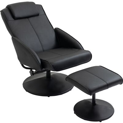HOMCOM Poltrona Reclinabile Con Pouf Poggiapiedi E Rivestimento In Finta Pelle HOMCOM Poltrona Reclinabile Con Pouf Poggiapiedi E Rivestimento In Finta Pelle