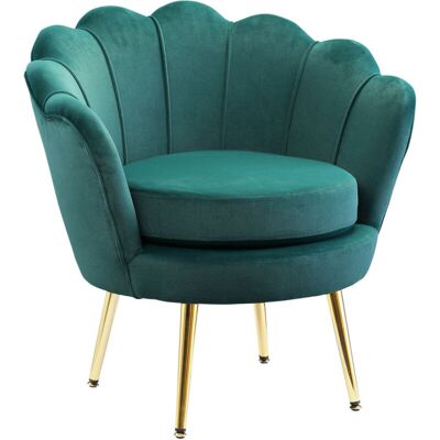 HOMCOM Poltroncina Da Camera In Velluto Verde Poltrona Vintage Di Design - HOMCOM Poltroncina Da Camera In Velluto Verde Poltrona Vintage Di Design -