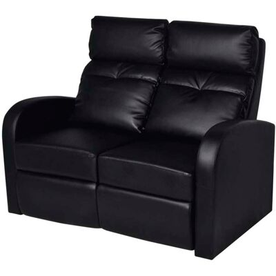 VIDAXL Poltrona Reclinabile A 2 Posti In Pelle Artificiale Nera VIDAXL Poltrona Reclinabile A 2 Posti In Pelle Artificiale Nera