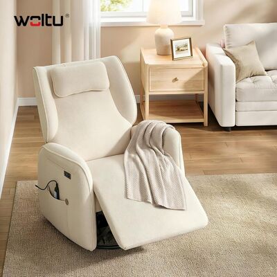 WOLTU Poltrona Sedia Massaggiante Reclinabile Elettrica Ciniglia, Con Poggiatesta, Riscaldamento, Dondolo, Poggiatesta, Tasche, Laterali, Porta Usb E Type-c, Beige WOLTU Poltrona Sedia Massaggiante Reclinabile Elettrica Ciniglia, Con Poggiatesta, Riscaldamento, Dondolo, Poggiatesta, Tasche, Laterali, Porta Usb E Type-c, Beige