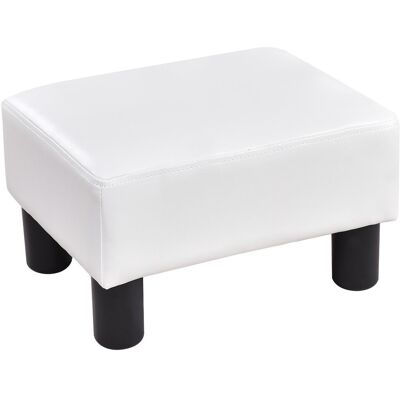 COSTWAY Poggiapiedi Rettangolare In Pelle Pu Sgabello Panca Nero/bianco, Misure 40 X 30 X 24cm (bianco) COSTWAY Poggiapiedi Rettangolare In Pelle Pu Sgabello Panca Nero/bianco, Misure 40 X 30 X 24cm (bianco)