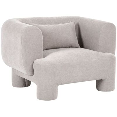BELIANI Poltrona In Tessuto Imbottito Con Texture Morbida, Gambe Cilindriche, Stile Organico, Beige Scuro Hogbo BELIANI Poltrona In Tessuto Imbottito Con Texture Morbida, Gambe Cilindriche, Stile Organico, Beige Scuro Hogbo
