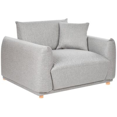 BELIANI Poltrona Da Salotto Con Schienale In Tessuto E Gambe In Legno Grigio Chiaro Jubek BELIANI Poltrona Da Salotto Con Schienale In Tessuto E Gambe In Legno Grigio Chiaro Jubek