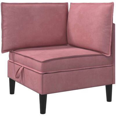 VIDAXL Divano Con Stoccaggio Rosa Velluto VIDAXL Divano Con Stoccaggio Rosa Velluto