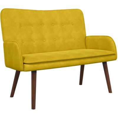 VIDAXL Divano A 2 Posti Giallo 115 X 61 X 87 Cm Velluto VIDAXL Divano A 2 Posti Giallo 115 X 61 X 87 Cm Velluto