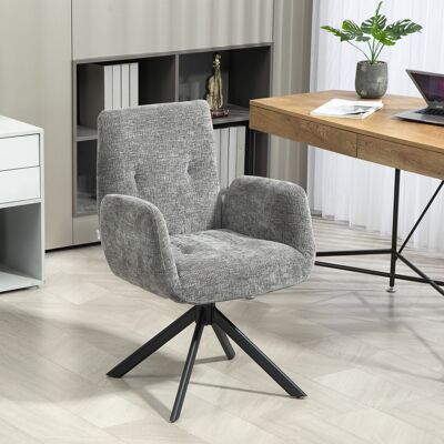 PZCC Poltrona Imbottita, Poltrona D'Accento, Design Moderno, Girevole, Portata Massima 120 Kg, Grigio Scuro PZCC Poltrona Imbottita, Poltrona D'Accento, Design Moderno, Girevole, Portata Massima 120 Kg, Grigio Scuro