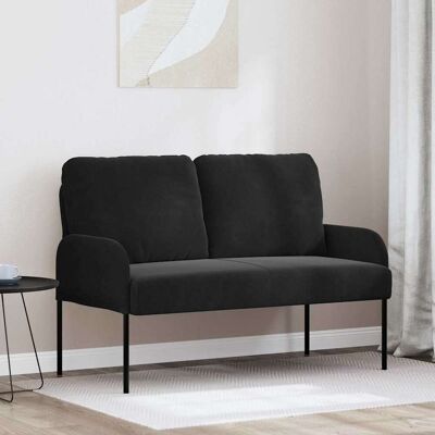 VIDAXL Divani Con Cuscino 110cm Nero Legno Compensato VIDAXL Divani Con Cuscino 110cm Nero Legno Compensato