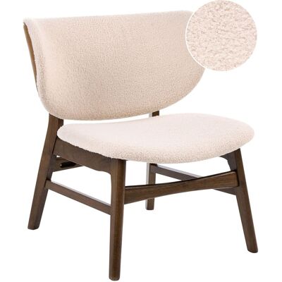 BELIANI Poltrona In Stile Tradizionale Con Seduta Imbottita In Bouclé Marrone E Beige Chiaro BELIANI Poltrona In Stile Tradizionale Con Seduta Imbottita In Bouclé Marrone E Beige Chiaro