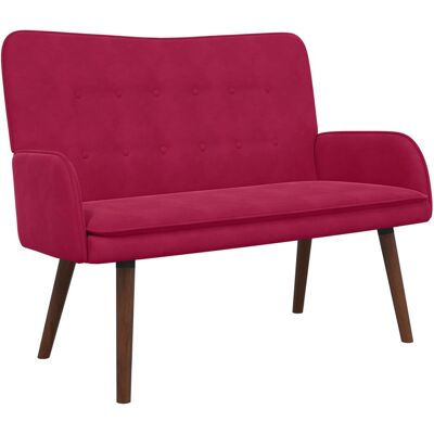 VIDAXL Divano A 2 Posti Rosso Vino 115 X 61 X 87 Cm Velluto VIDAXL Divano A 2 Posti Rosso Vino 115 X 61 X 87 Cm Velluto