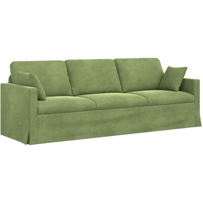 VIDAXL Divano Verde Chiaro 228 X 78 X 80 Cm Velluto VIDAXL Divano Verde Chiaro 228 X 78 X 80 Cm Velluto