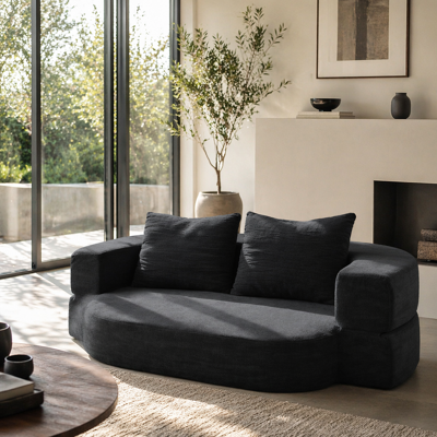 KELLANY Divano Letto Pieghevole, Futon Convertibile, Materasso Pieghevole 2-in-1 Con 2 Cuscini, Divano Pigro In Schiuma Ad Alta Densità Traspirante, Comoda Poltrona, Misura Twin, Nero KELLANY Divano Letto Pieghevole, Futon Convertibile, Materasso Pieghevole 2-in-1 Con 2 Cuscini, Divano Pigro In Schiuma Ad Alta Densità Traspirante, Comoda Poltrona, Misura Twin, Nero