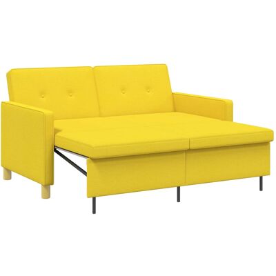 VIDAXL Divano Letto Estraibile Giallo Chiaro Tessuto VIDAXL Divano Letto Estraibile Giallo Chiaro Tessuto