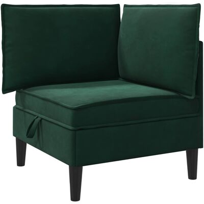 VIDAXL Divano Con Stoccaggio Verde Scuro Velluto VIDAXL Divano Con Stoccaggio Verde Scuro Velluto