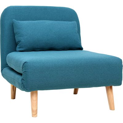 MILIBOO Poltrona Letto Convertibile In Tessuto Blu Anatra Amiko MILIBOO Poltrona Letto Convertibile In Tessuto Blu Anatra Amiko