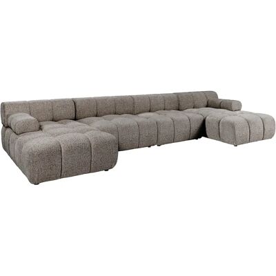 Unique Divano Angolare Panoramico Modulabile In Tessuto Melange Tortora - Facivil Unique Divano Angolare Panoramico Modulabile In Tessuto Melange Tortora - Facivil