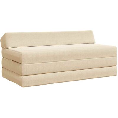 VIDAXL Divano Letto Pieghevole Crema 120 X 60 X 49 Cm Tessuto VIDAXL Divano Letto Pieghevole Crema 120 X 60 X 49 Cm Tessuto